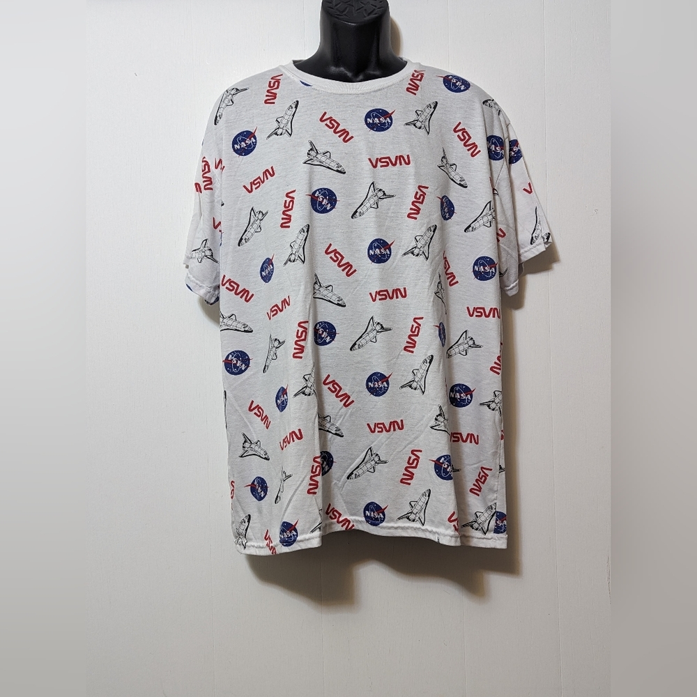 Men's AOP NASA T-shirt White Size 2XL